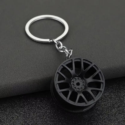 Stainless Steel Car Keychains Brake Disc Turbocharger Gear Design Keyrings Creative Mechanical Car Parts Keychain Gift for Men