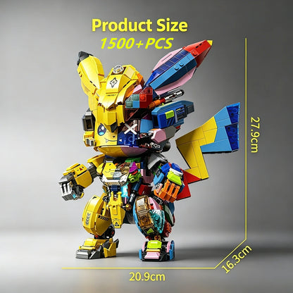 Designer Home Decor Pokemon Mecha Pikachu Display Kit Desk Anime Creative Model Building Block Bricks Gift 1500+PCS
