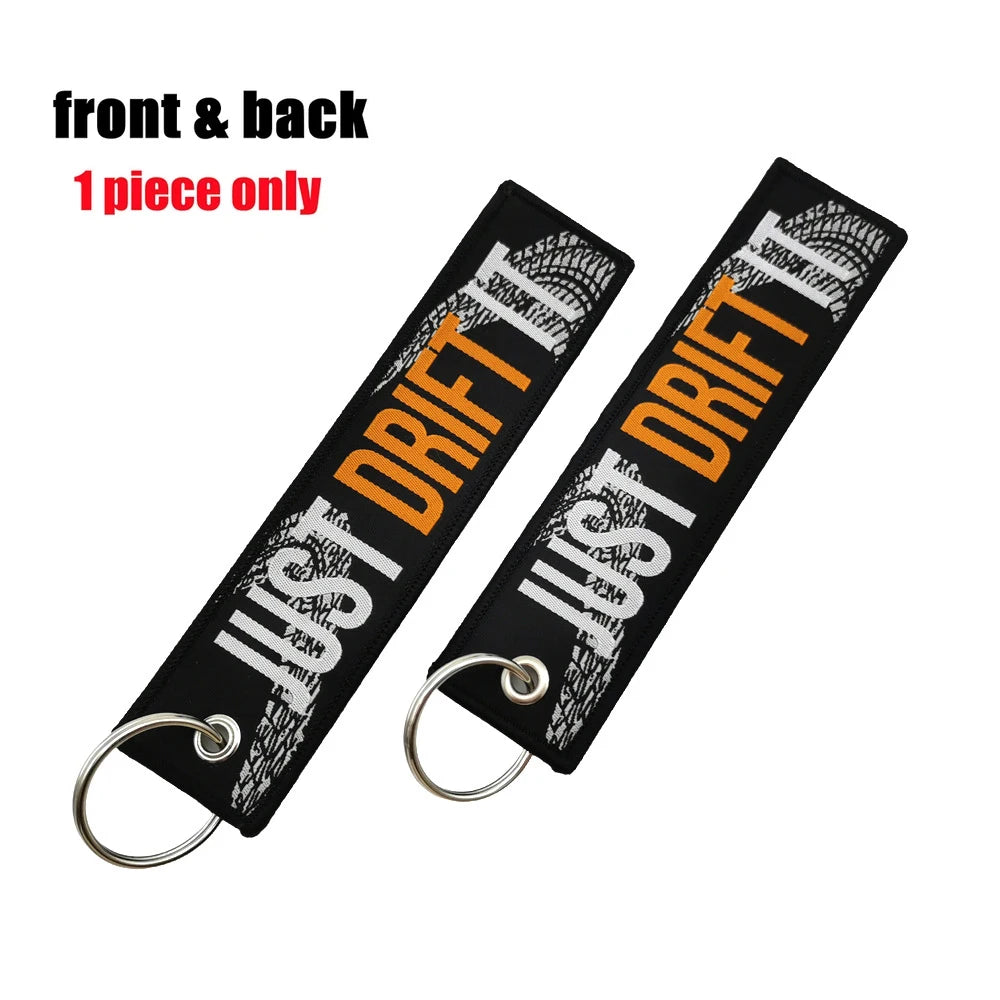 Fujiwara Tofu Embroidery Keyring Car Keychain JDM Key Tag Lanyard Refit Gift Red Sun Racing Team Auto Motorcycle Accessories