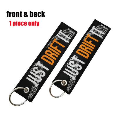 Fujiwara Tofu Embroidery Keyring Car Keychain JDM Key Tag Lanyard Refit Gift Red Sun Racing Team Auto Motorcycle Accessories