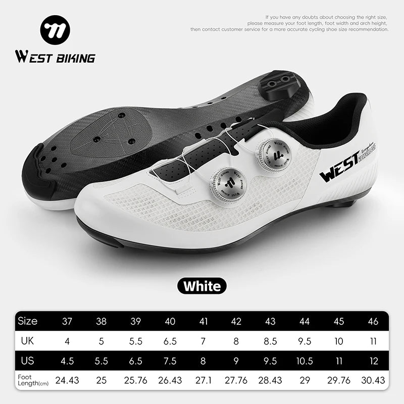 WEST BIKING Road Cycling Shoes Men Carbon Sole Dual Dial Breathable Racing Footwear 3 Hole Lock Cleat Lightweight Bike Shoes