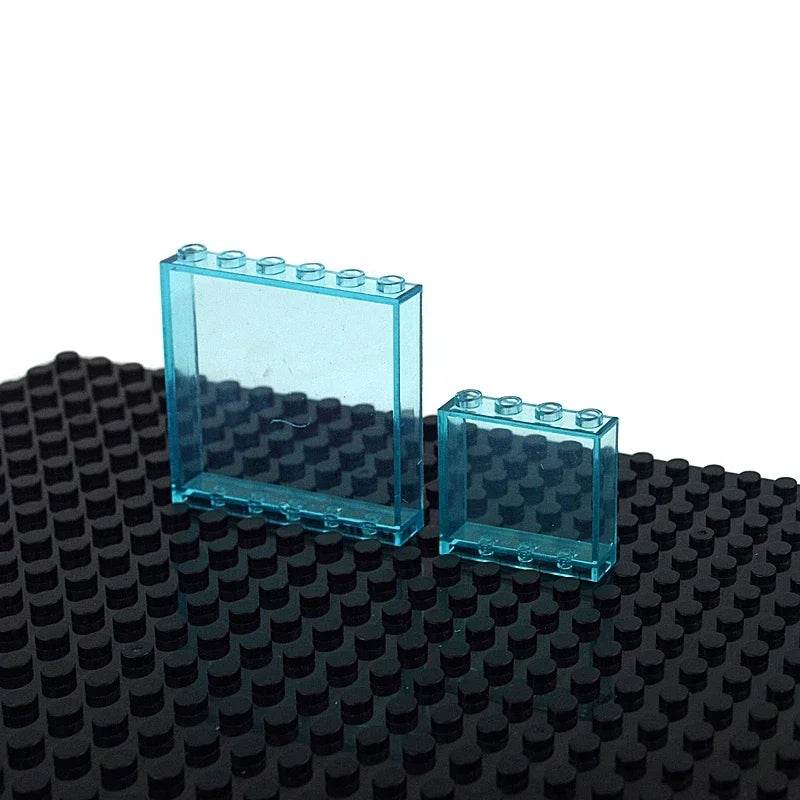 DIY Building Block 10pcs Door Window Frame Wall City 1x6x5 1*4x3 Glass Transparent Panel House Parts MOC Bricks 59350 59349 Toy