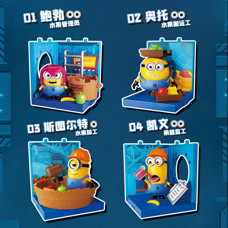 Original Blokees Minions PreCOOL Series Jelly Factory & Minions Celebration Party blind box Peripheral Collect Toys Boy Gifts
