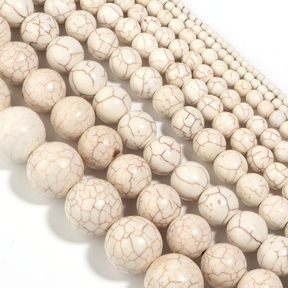Natural White Turquoises Stone Beads 3-16mm Gemstone Spacer Bead for Jewelry Making DIY Bracelet Necklace Beaded Accessories