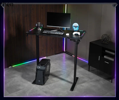 HXL Gaming Desk Electric Height-Adjustable Office Computer Desk Solid Wood Desk
