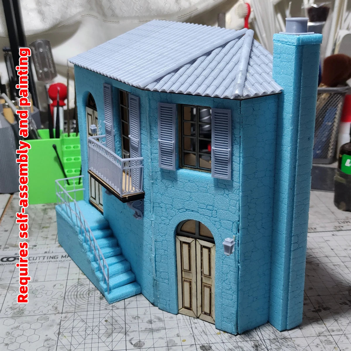 1/35 Scale Model Kit Self‑Assembly Miniature Architectural Building European Tuscan Country House Architecture Diorama Scenery