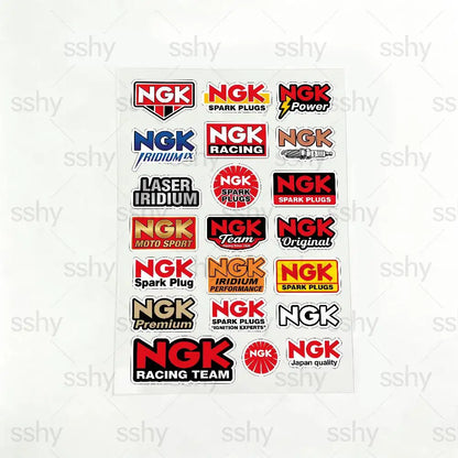 For NGK Reflective Motorcycle Stickers Waterproof Vinyl Decals for Motorbike Helmet Fuel Tank Bike