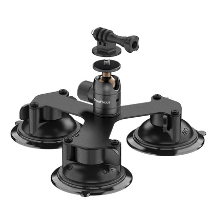 Suction Car Mount for Insta360 x4, x3, x2, x,One RS,R for GoPro Camera 5 in 1 Suction Mount Kit for Action Cameras Selfie Stick