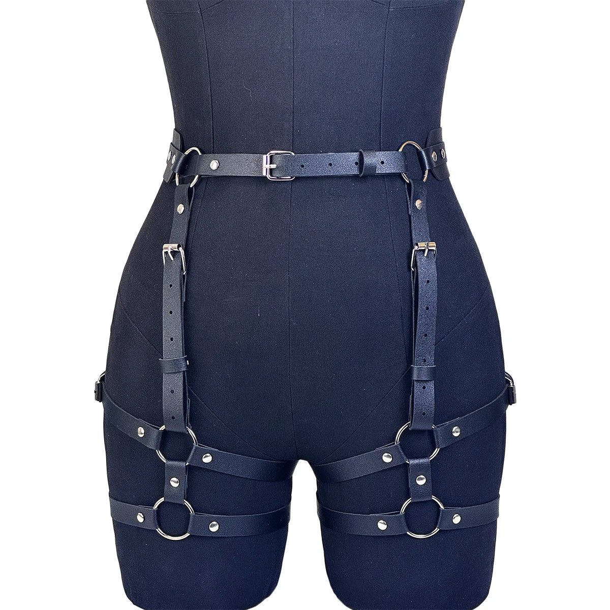Women's Fashion Sexy Street Style Harness Belt Cool Punk Rock PU Leather Belt Gothic Exotic Clothing Accessorie for Party