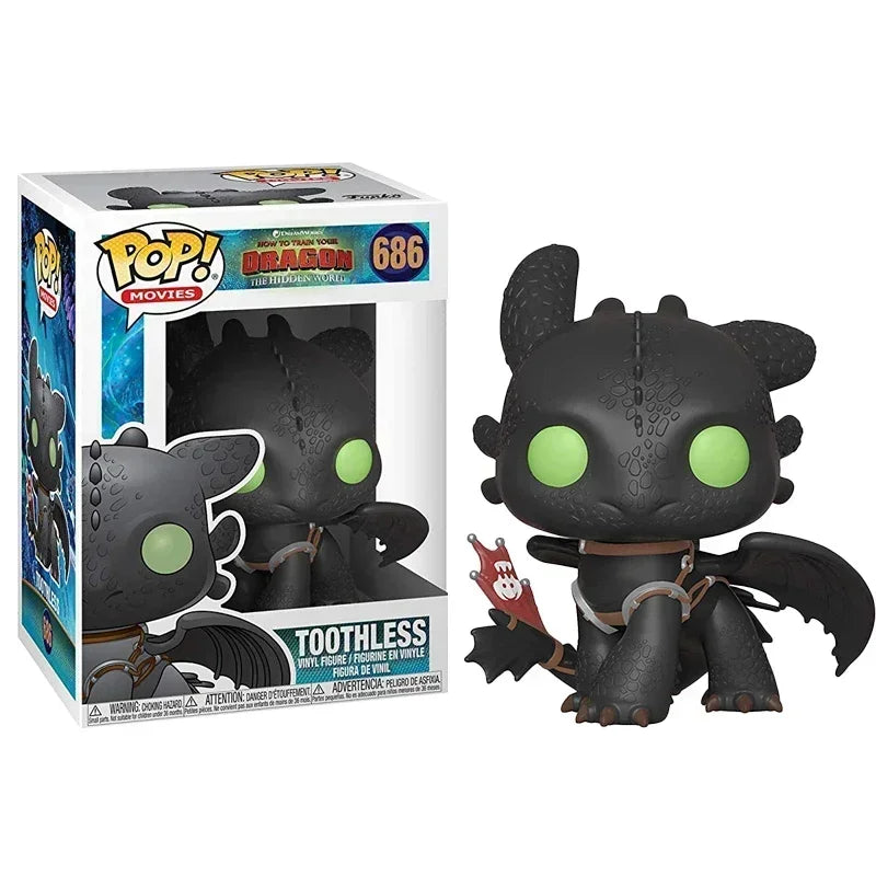 Funko Pop How to Train Your Dragon Toothless #100 #686 Light Fury #687 Action Figure Toys Collection Dolls Gifts for Children