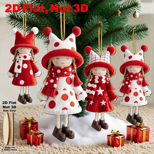 16Pcs Classic Red and White Design High-quality Christmas Doll Decorations For Christmas