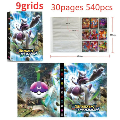 9 Pocket Cards Album Holder Cartoon 432 Card Anime Map Game Collection Binder Book Folder Top Toys Gift for Kids