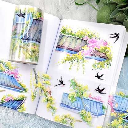 PET Washi Tapes Masking Antiquities Landscaping Decorative Planner Adhesive DIY Craft Scrapbooking Diary Journal Stickers Gifts