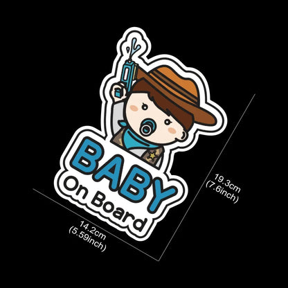 Baby on Board Car Sticker Creative Cartoon Cute Warning Sign Safety Vinyl Decal Auto Rear Window Windshield Decor Accessories