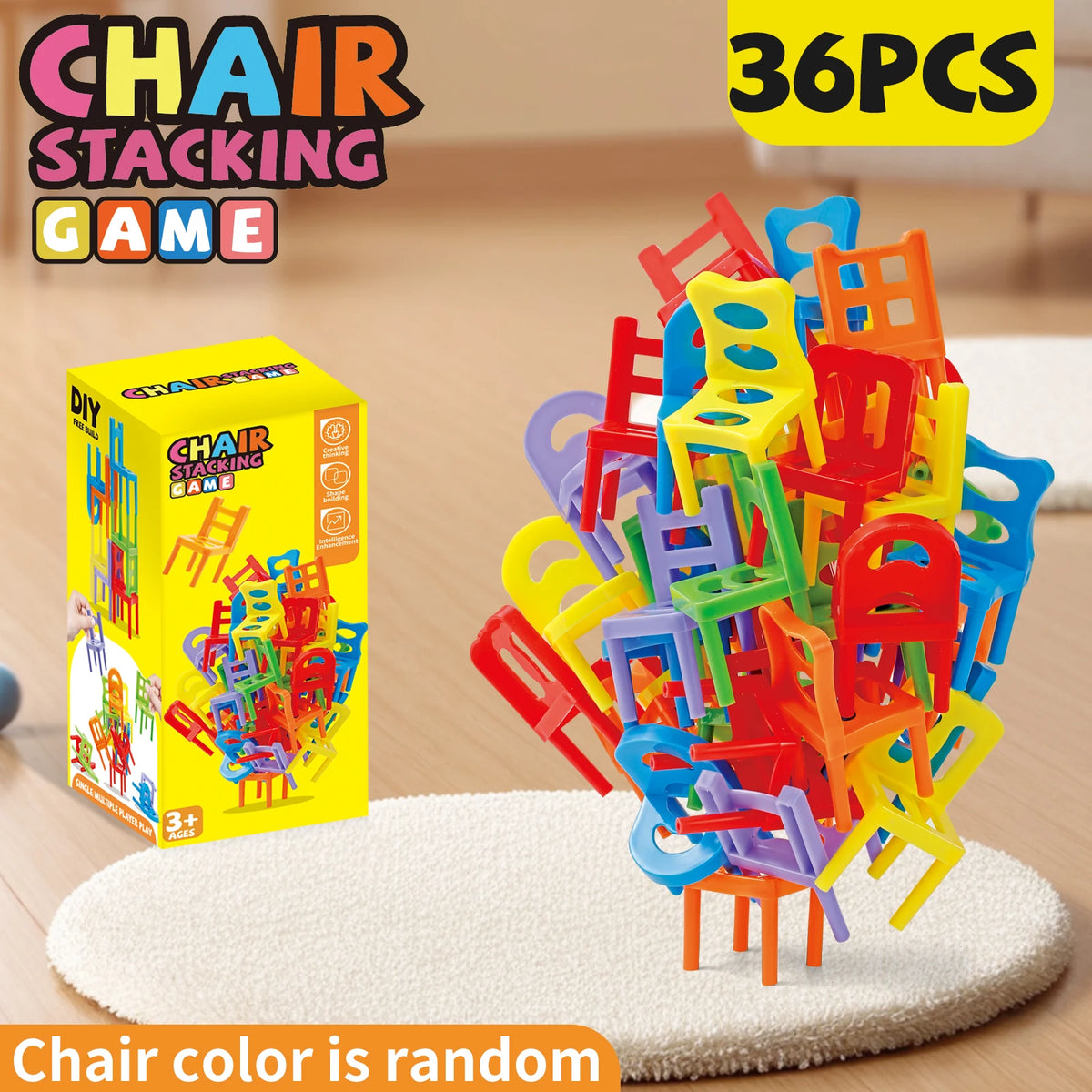 Educational Toys,Chair Stacking Toy Set,Building Blocks Stacking Chairs,Random Colors/Styles,Parent-Child Gathering Interactive