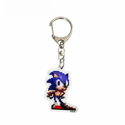 Knuckles Eggman Pixel Art 5cm Acrylic Keychain Classic Character Pendant Metal Clasp Backpack Charm Decor Ornament For Lovers
