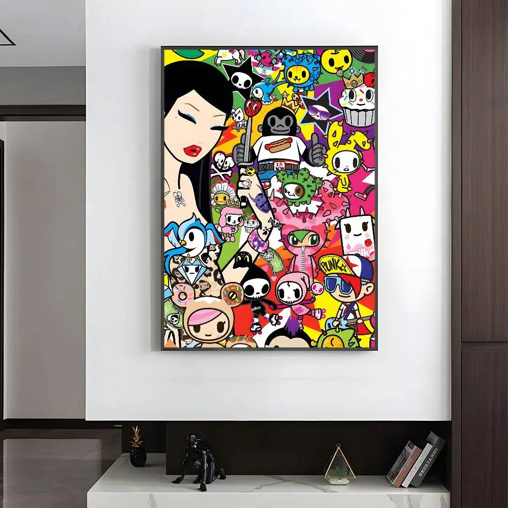 Kawaii T-Tokidoki Anime Poster HD art sticky wall waterproof home living room bedroom aesthetic decoration