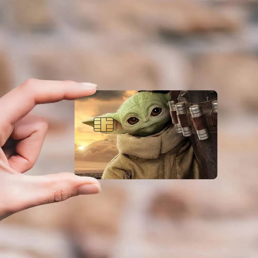 S-Star Wars Baby Yoda Credit Card Skin Stickers for Bank Card Bus Metro Card Sticker Waterproof Gift