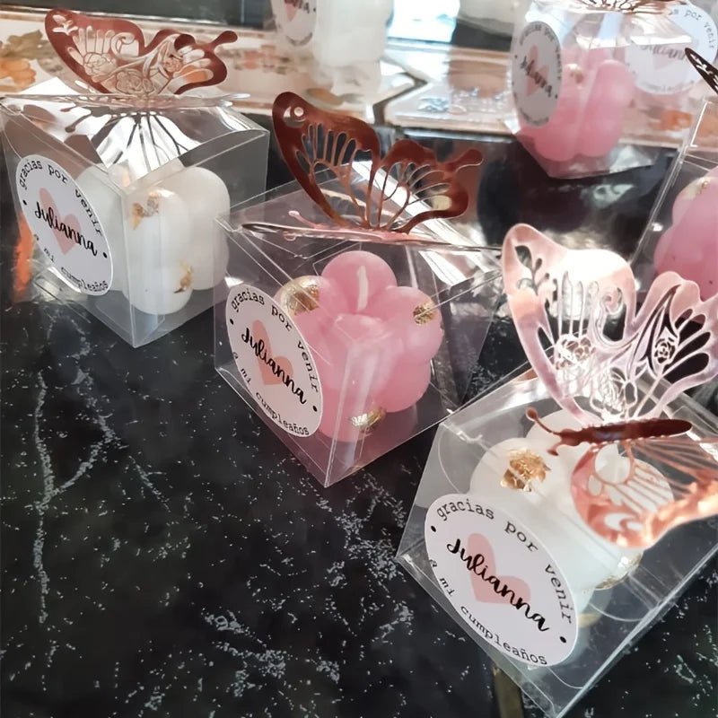 50PCS Transparent Gift Box Candle Packaging Gift Box 5*5*5cm PVC Wedding Candy Box Wedding Party Supplies Gift Packaging