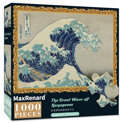 MaxRenard Adults 1000 Piece Difficult Jigsaw Puzzles 50*70cm The Great Wave Off Kanagawa Environmental Theme Series