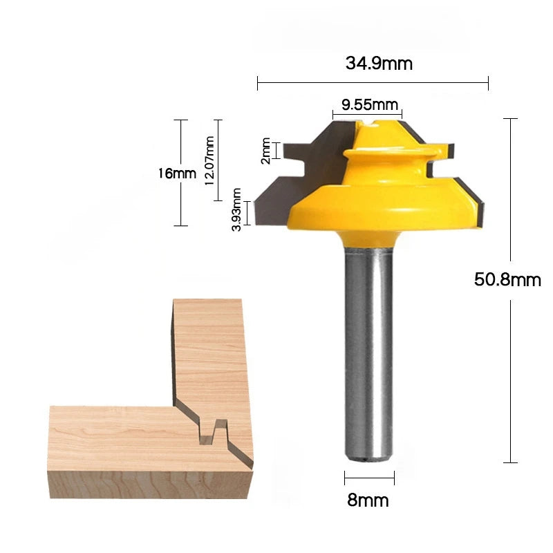 Carpentry tools paneling cutter, high-end 45-degree mortise and tenon milling cutter, profile cutter, right-angle cutter ...