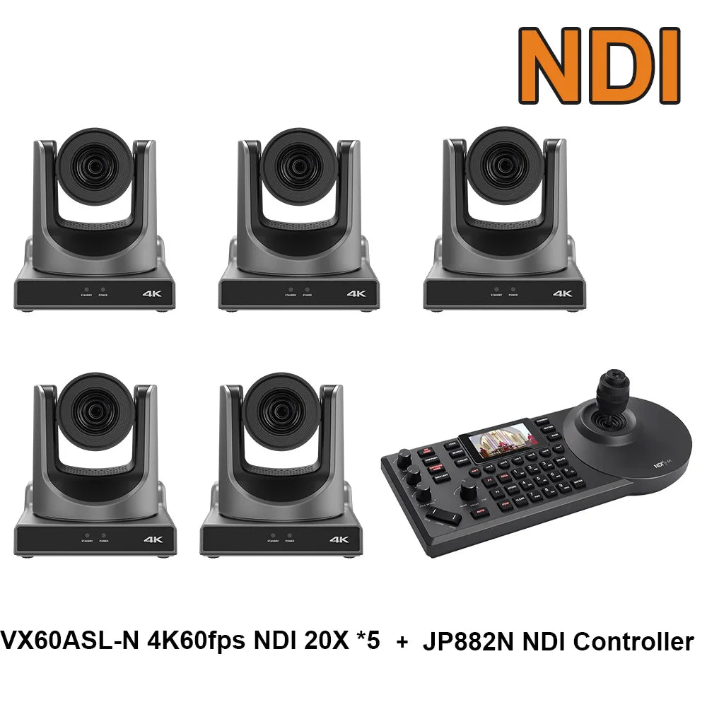 4k60fps NDI POE PTZ Camera 20X Zoom Live Streaming Camera and 1pc NDI PTZ Camera Controller for Video Conference 1-10pcs