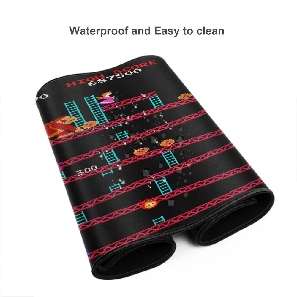 Donkey Kong Mouse Pad Square Non-Slip Rubber Mousepad with Stitched Edges Arcade Game Collage Gaming Computer PC Table Pads MatD