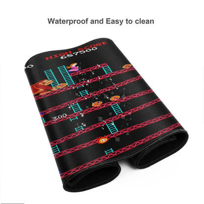 Donkey Kong Mouse Pad Square Non-Slip Rubber Mousepad with Stitched Edges Arcade Game Collage Gaming Computer PC Table Pads MatD