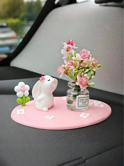 Cute Creative Daisy & Clover Pads | Mini Car & Desktop Ornaments | Perfect for Car Interior Decoration