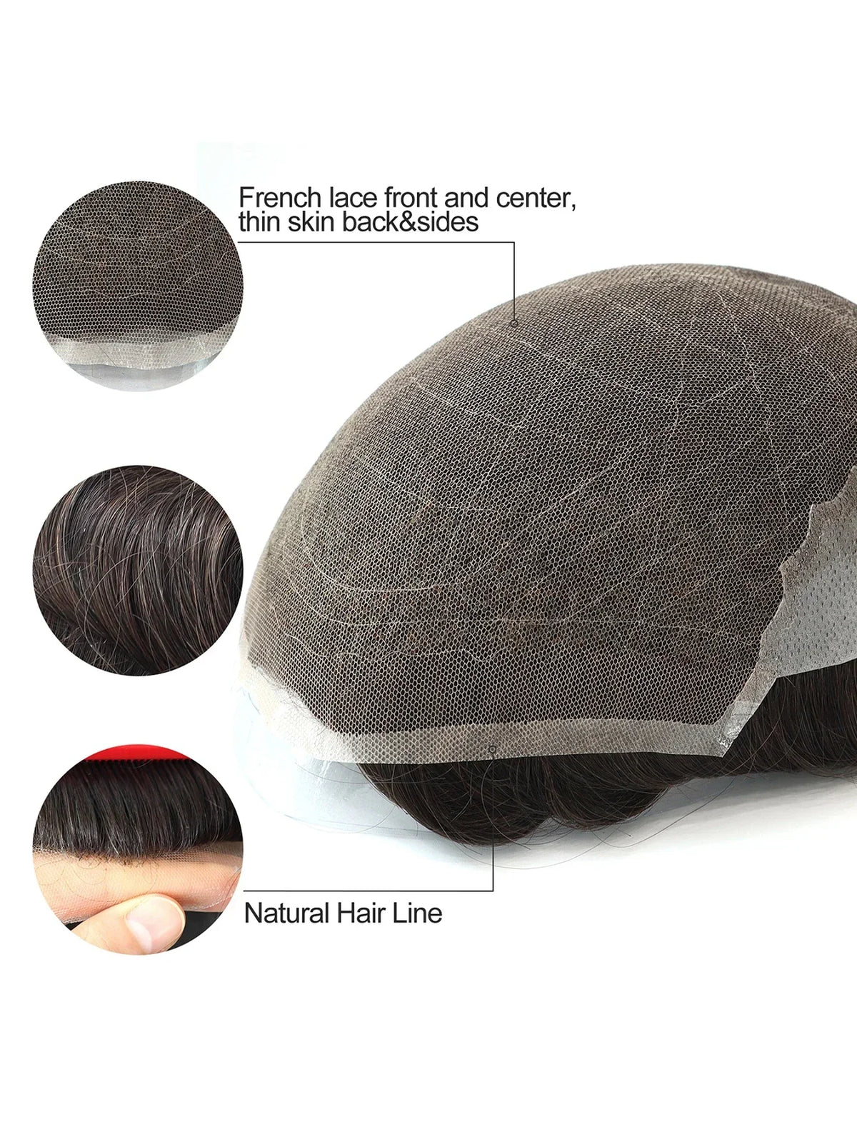 Q6 Lace Toupee Men Europe Human Hair Male Wig Swiss Lace Front Men Hair Replacement System Unit Man Wig Natural Hair Prosthesis