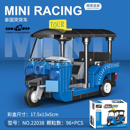 Racing Car Bus Engineering Vehicle Ambulance Pull Back Model Building Blocks Brick Toys Children Boys Compatible With Lego