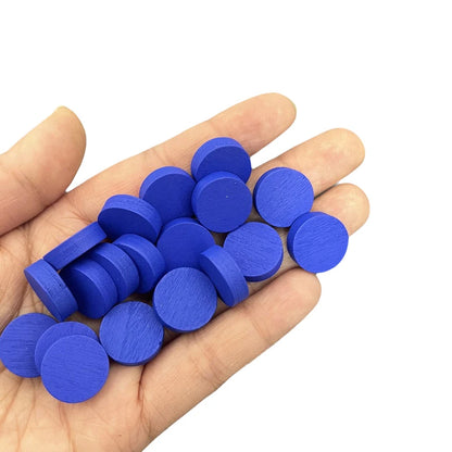 100PCS 15mm x 5mm Multi-Color Wooden Game Tokens,Pawn Discs Board Game Accessories for Educational Activities & Strategy Games