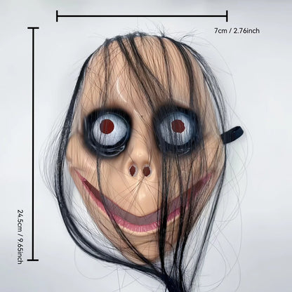 Horror Prank Mask Funny Wig Clown Halloween Face Mask Practical Joke, Perfect for Costume Parties & Fun Events