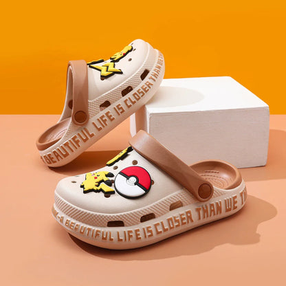 In Stock Pika Kids Clogs Boys Slippers Summer New Style Soft Non-slip Sole Toddler Baby Outdoor Beach Sandals Lightweight Home