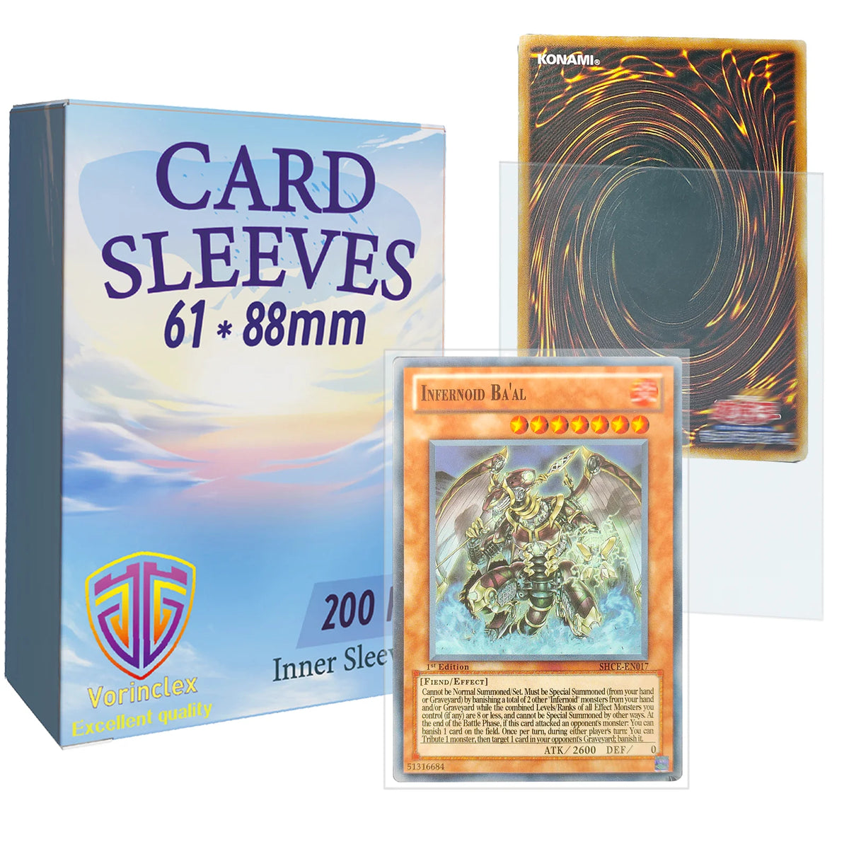 200 PCS Top Loading Board Game Card Sleeves Clear Inner Card Sleeves Perfect Fit MTG/YGO Game Cards Football Cards