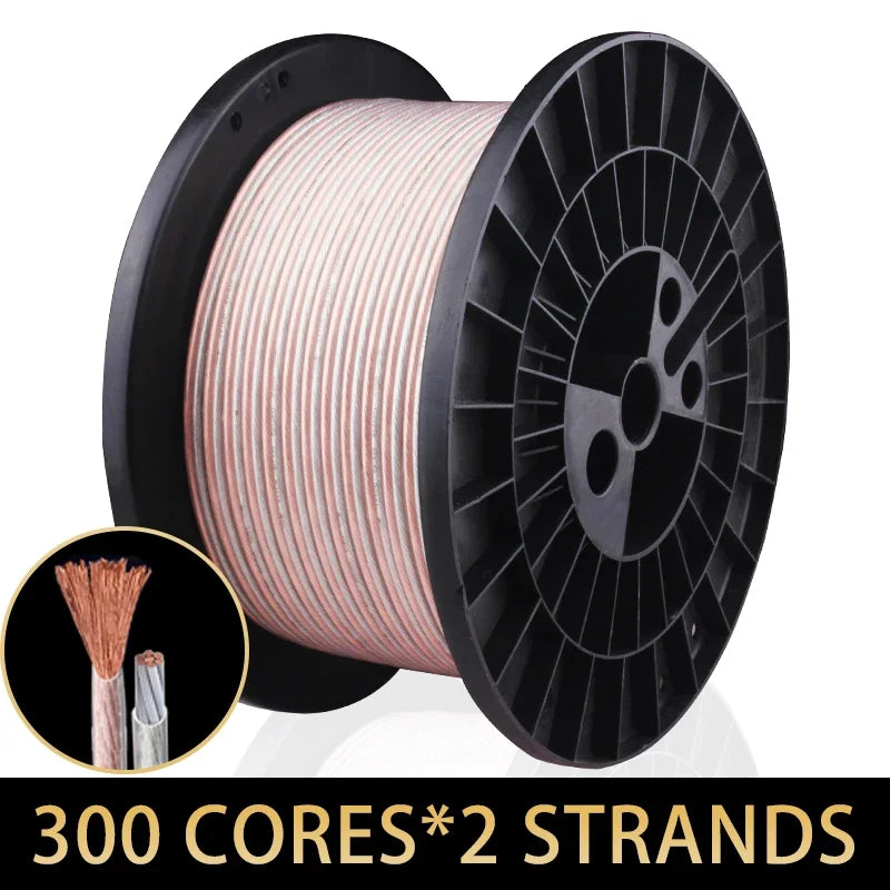DIY HIFI Oxygen-Free Pure Copper Speaker Cable OFC Audio Wire for Car Home Theater KTV DJ-Car Audio Speaker Wire