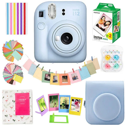 Fujifilm Instax Mini 12 Instant Camera Optional 20/40 Sheets Instax Mini Film + Album + Bag Pink / Blue / Mint / White / Purple