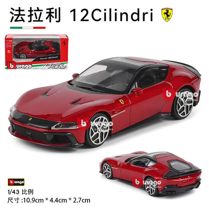 Bburago 1/43 Scale Ferrari F8 Tributo Simulation Sports Car Model Exquisite Desktop Ornament Gift For Boys