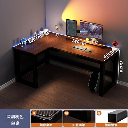 Modern Corner Computer Desk L-shaped Desktop Home E-sports Table Game Desk Bookshelf Bedroom Study Table Office Desk Chair