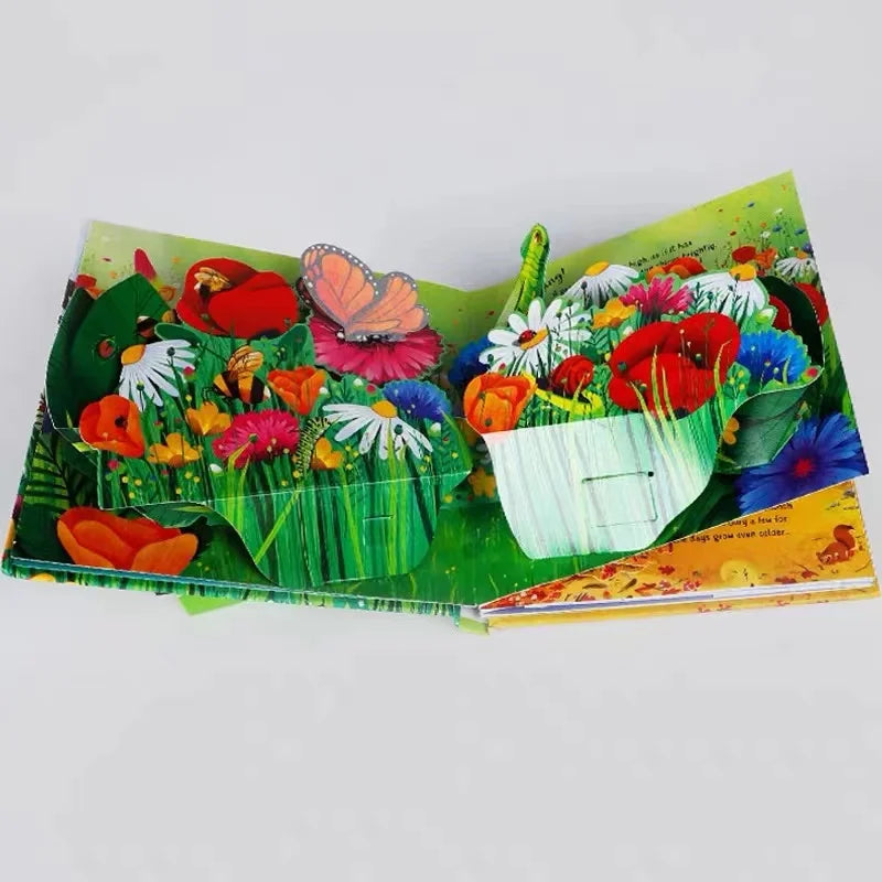 Usbrone POP UP Seasons English Educational 3D Flap Picture Baby Story Card Books Children Kids Reading Book for 3-6 Years Old
