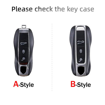 Car Key Case Leather Cover Shell For Porsche Panamera Spyder Carrera Macan Cayman Cayenne 911 970 981 991 Fob Car Accessories