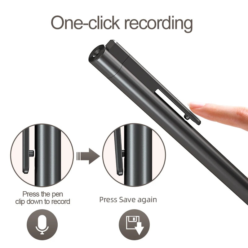 Voice Recorder Professional Recording Pen Voice Recorder Sound Recorder Intelligent Noise Reduction Auto Easy to Use 16G 32G 64G