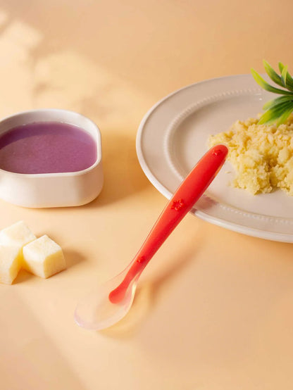 9 Colors Baby Silicone Spoon Learning Spoon Star Pattern Large Small Spoon Set Soft Silicone Feeding Spoon Training Baby Reborn