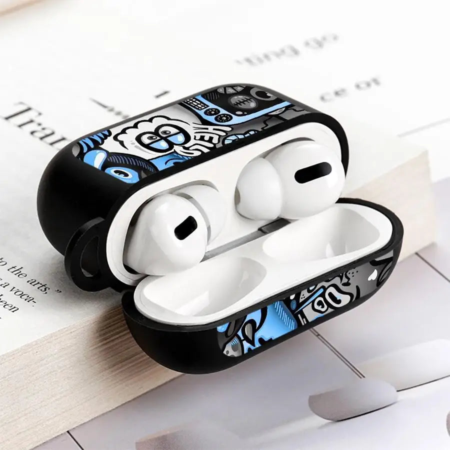 Case For Airpods 3 Pro3 4 Pro2 2 Pro 1 Earphone Cases Cover Super Cool Black Graffiti