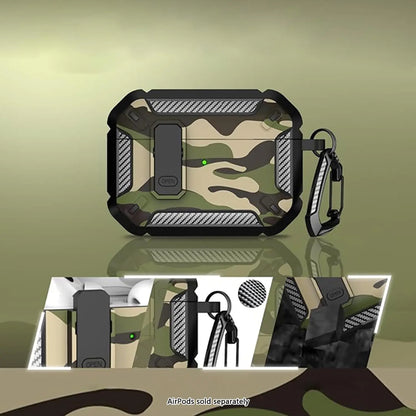 for AirPods Pro 3 Camo Green Case Cover with Lock for Men Military Rugged Full Body Shockproof Protective Case for AirPods Pro 3