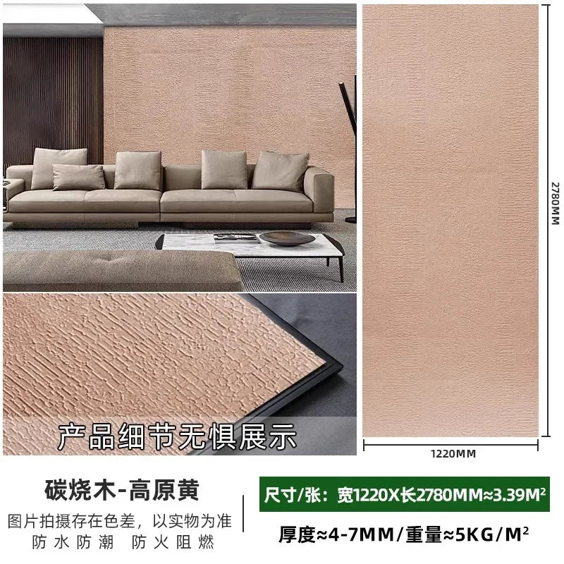 Soft carbonized wood flexible stone bendable panel exterior wall imitation charcoal wood board