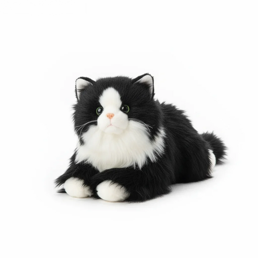 Realistic Stuffed Animal Cat, Lifelike Plush Kitten Toy for Kids, Soft Cuddly Gift for Girls Birthday