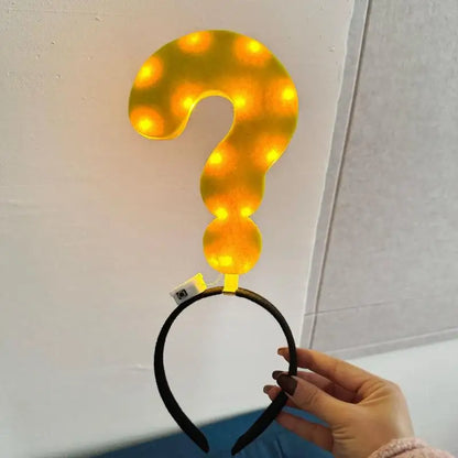 1PCSUnique Arrow Light Headband Funny Question Mark Hair Band Christmas Favors Girl Headgear Holiday Hair Hoop Costume Headpiece