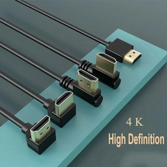 90 Degree HDMI 2.0 Cable - Graphene Enhanced for Space-Saving Installations | 4K, 3D & High Refresh Rate Aux Cable  Hdmi Cable