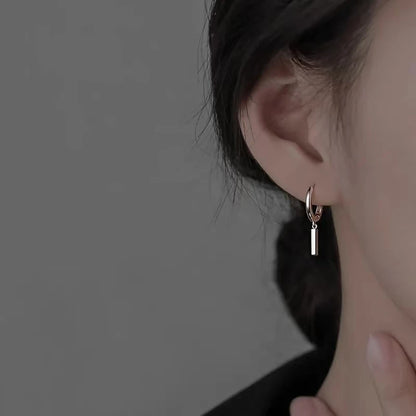 925 Sterling Silver Geometry Asymmetric Earring for Women Girl Simple Office Jewelry Gift Dropshipping